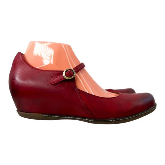 DANSKO Loralie Mary Jane Wedge in Red Burnished Nubuck Leather Women's 9.5 / 10 - Picture 4 of 14